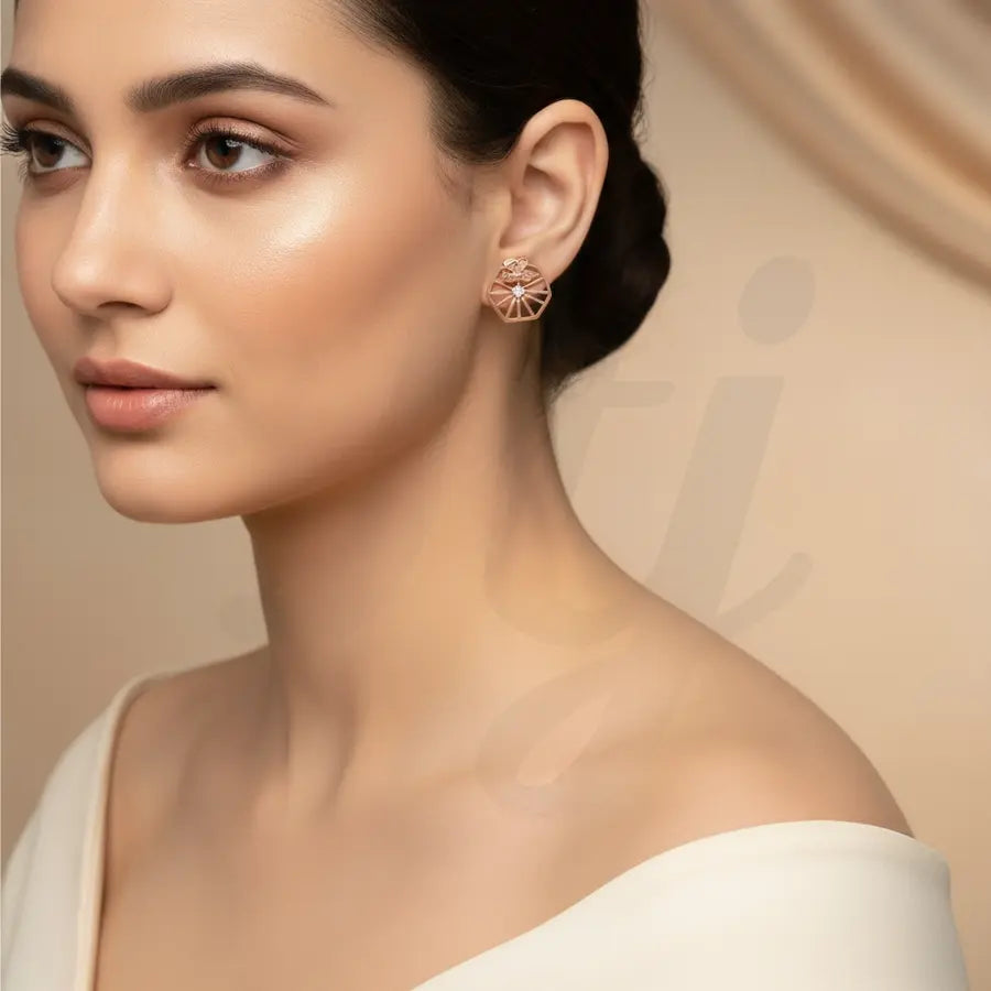 Bee & Flower Gold Earrings