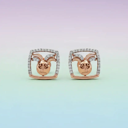 Bunny Figure Gold Earrings