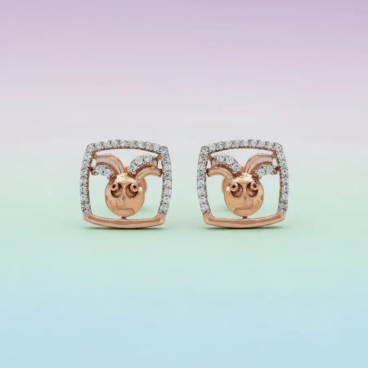 Bunny Figure Gold Earrings