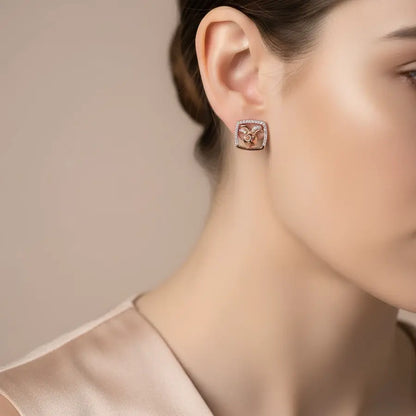 Bunny Figure Gold Earrings