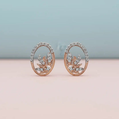 Long Petal Flower Gold Earrings