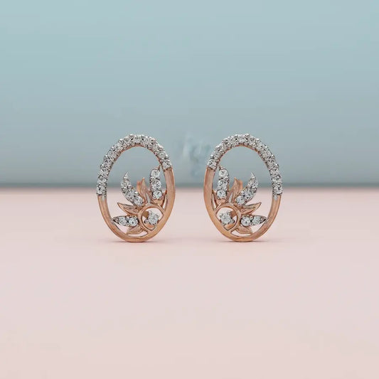 Long Petal Flower Gold Earrings