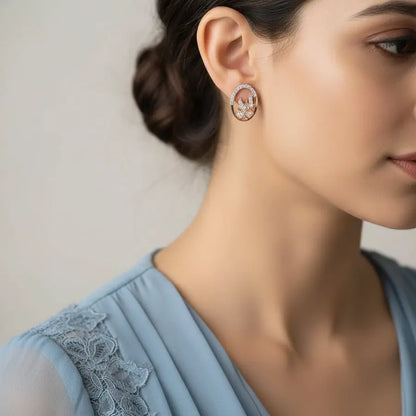Long Petal Flower Gold Earrings