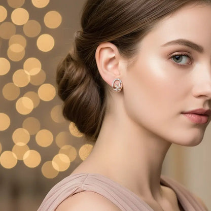 Long Petal Flower Gold Earrings