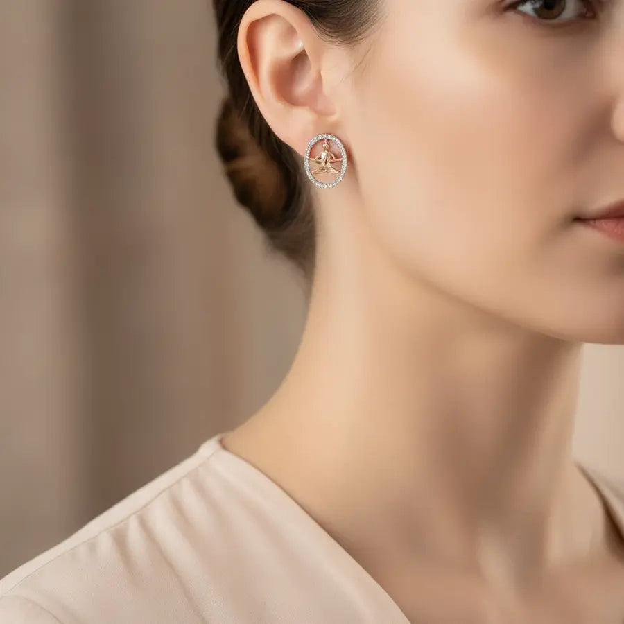 Yoga Pose Gold Earrings