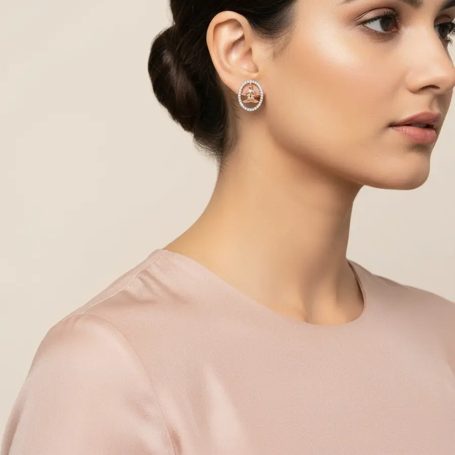 Yoga Pose Gold Earrings