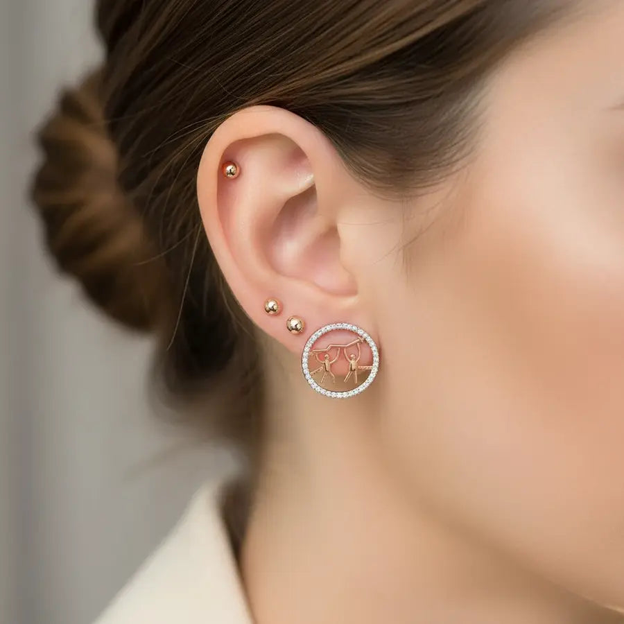 Improving Duo Gold Earrings