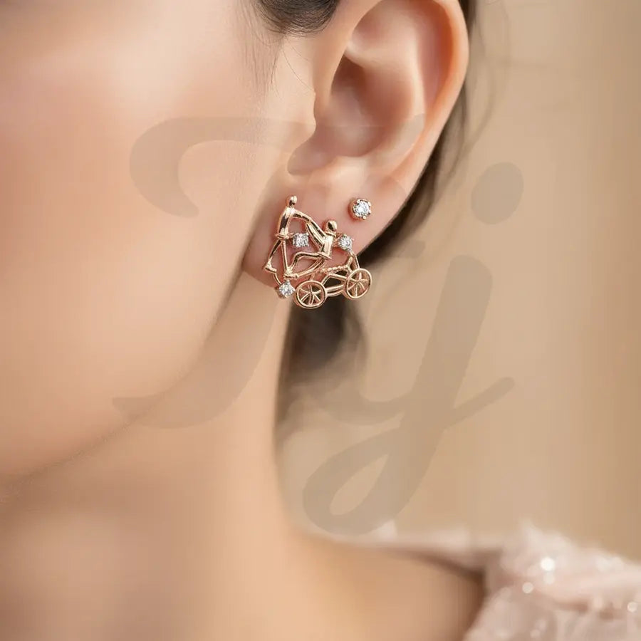 Stunt Duo Gold Earrings