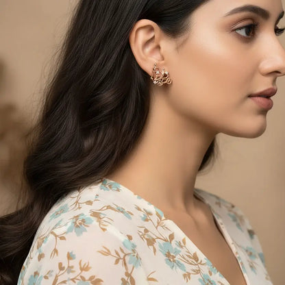 Stunt Duo Gold Earrings