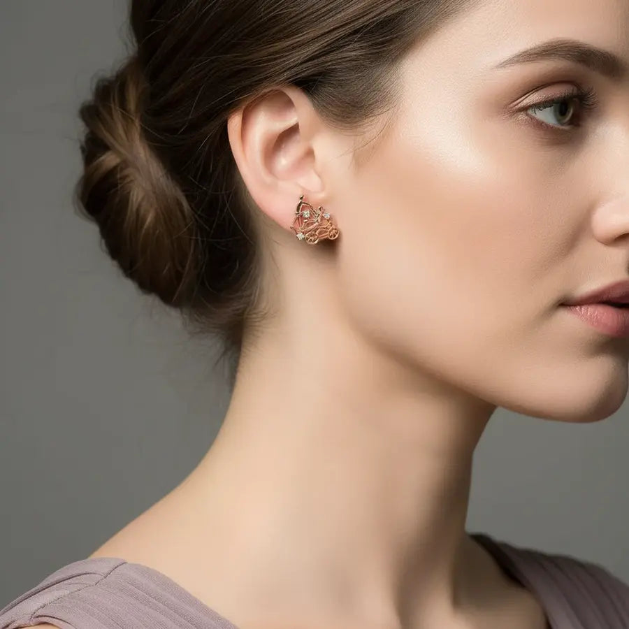 Stunt Duo Gold Earrings