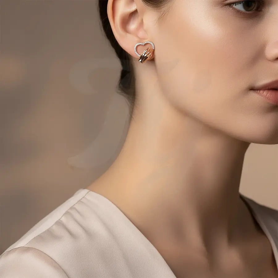 Hand Heart Gold Earrings
