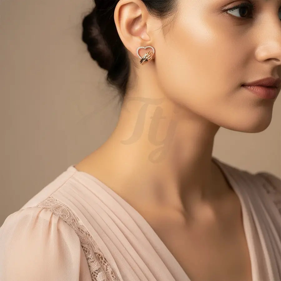 Hand Heart Gold Earrings