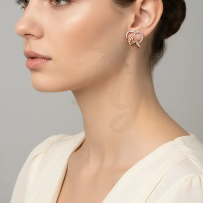 Hand Heart Gold Earrings