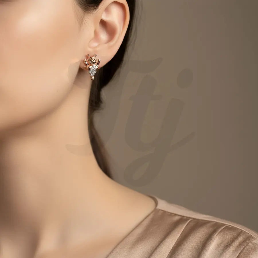 Quirky Character Gold Earrings