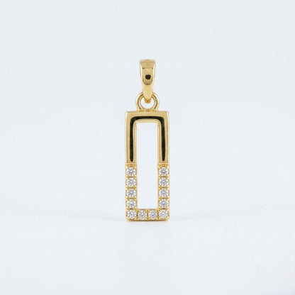 Modern Recta Spark Pendant Diamond Gold Pendant