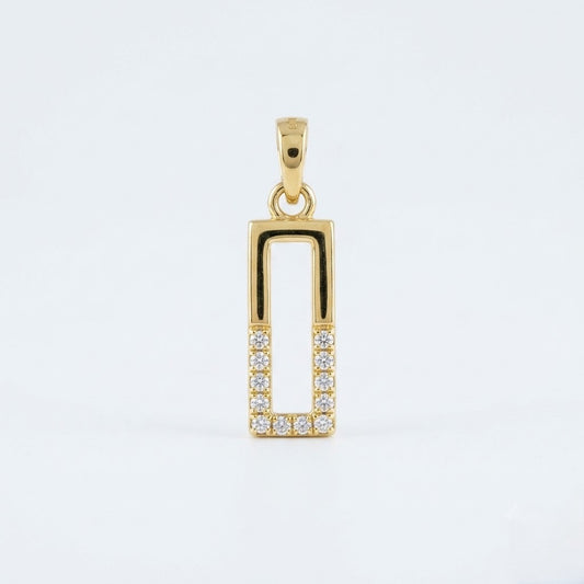 Modern Recta Spark Pendant Diamond Gold Pendant
