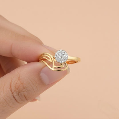 Artful open swirl diamond gold ring
