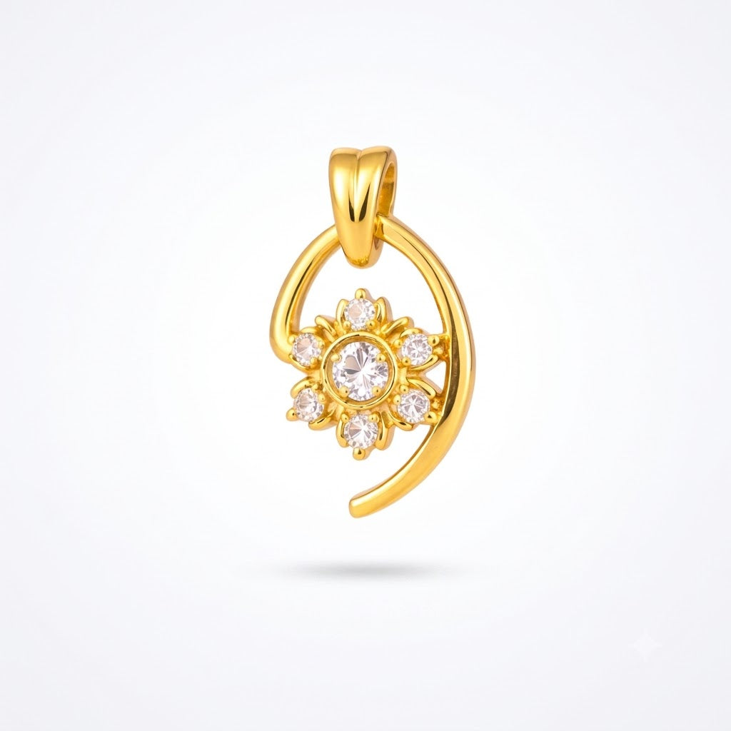 Radiant Star Orbit Diamond Pendant